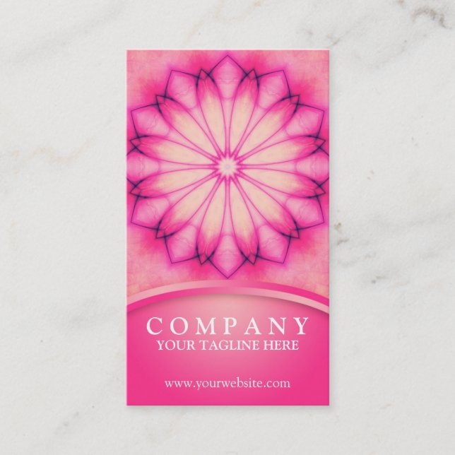 Carte De Visite Mandala rose d'encre (Devant)