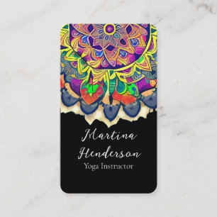 Carte de visite Mandala rouge et vert