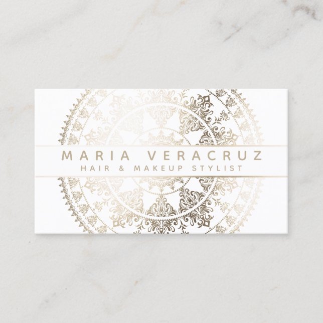 Carte De Visite Mandala solaire élégant Businesscards - couleur (Devant)