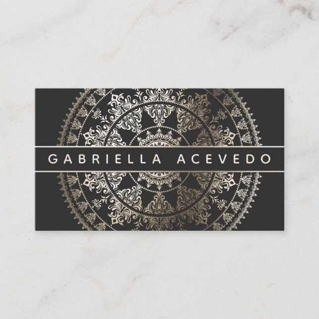 Carte De Visite Mandala solaire élégant Businesscards - couleur (Devant)