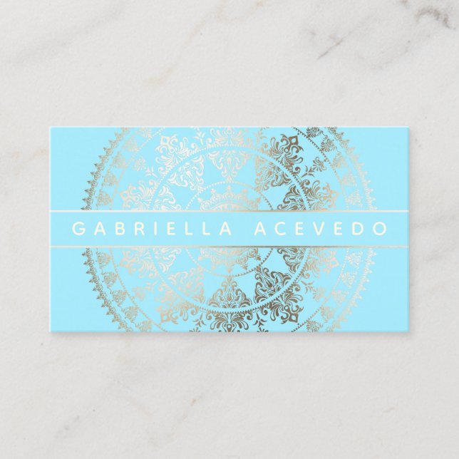 Carte De Visite Mandala solaire élégant Businesscards - couleur (Devant)
