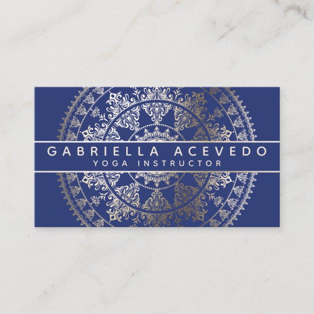 Carte De Visite Mandala solaire élégant Businesscards - or (Devant)
