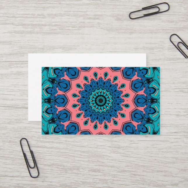 Carte De Visite Mandala vintage rétro (Devant/Arrière en situation)