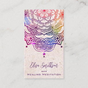 Carte De Visite Mandala Yoga Reiki - Méditation de guérison rose v