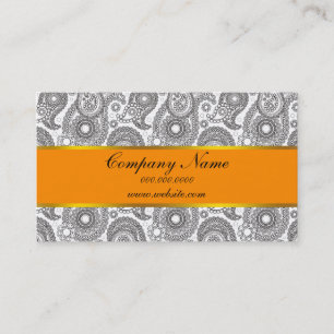 Carte De Visite Mandarine Paisley noir