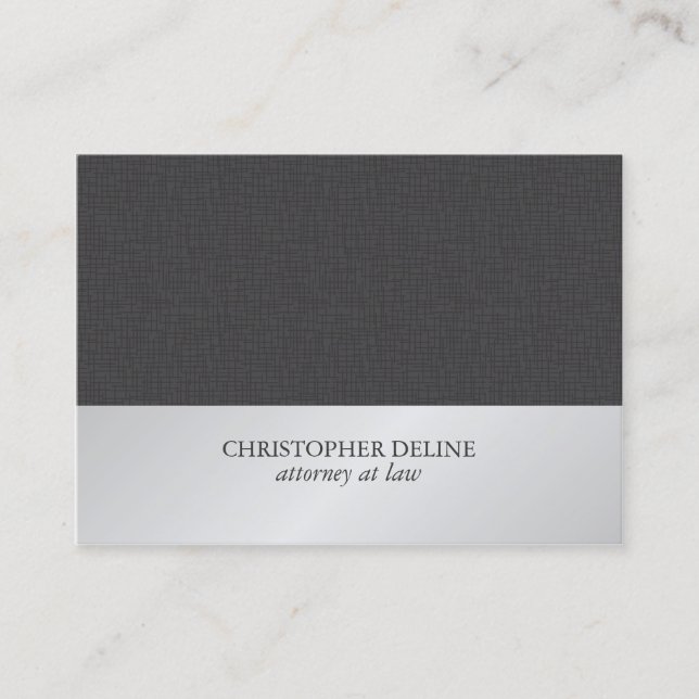 Carte De Visite Mandataire grise d'argent de Faux de texture (Devant)