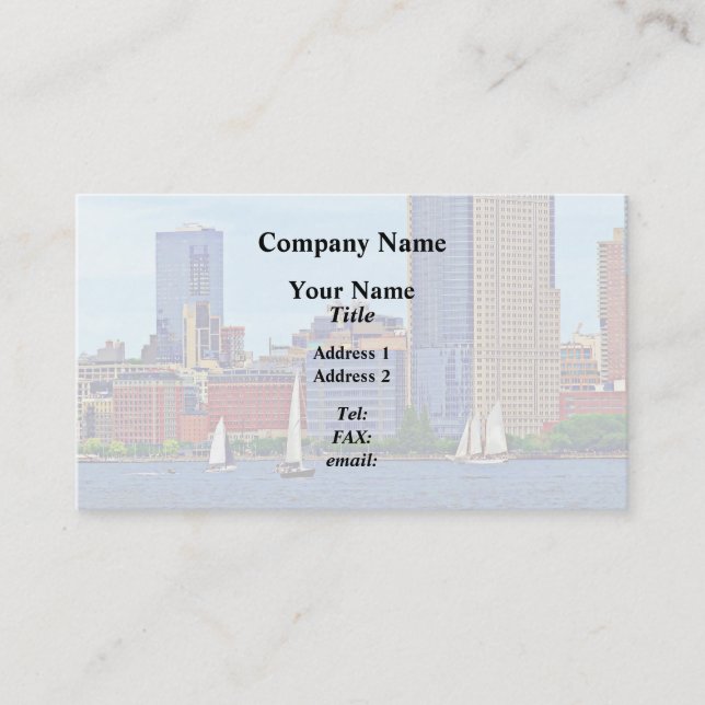 Carte De Visite Manhattan NY - Trois Bateaux De Manhattan Skyline (Devant)
