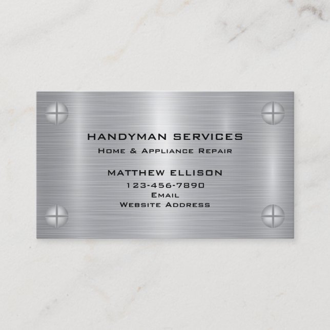 Carte De Visite Maniaque Professionnel Réparation à domicile Style (Devant)