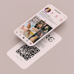 Carte De Visite Manicuriste Nail Tech Light Pink Instagram moderne