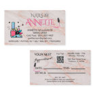 Manicuriste Nail Technicien Rose Blush Marbre