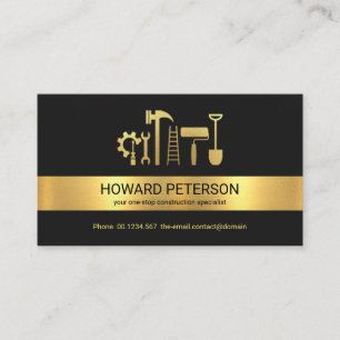 Carte De Visite Manipulateur minimaliste Gold Strik Outils