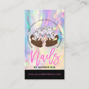 Carte De Visite Manipuler Artiste Carton Mains Logo Longue Manicur