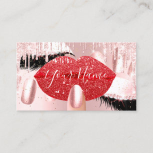 Carte De Visite Mannequins Artiste Maquillage Rouge Kiss Lip Lash 