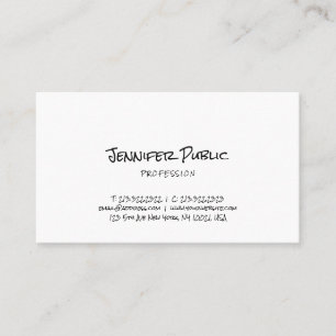 Carte De Visite Manuscrit à main levée simple minimaliste élégant