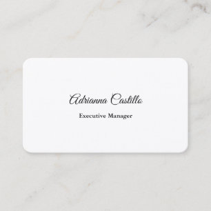 Carte De Visite Manuscrit minimal blanc noir simple simple en soie