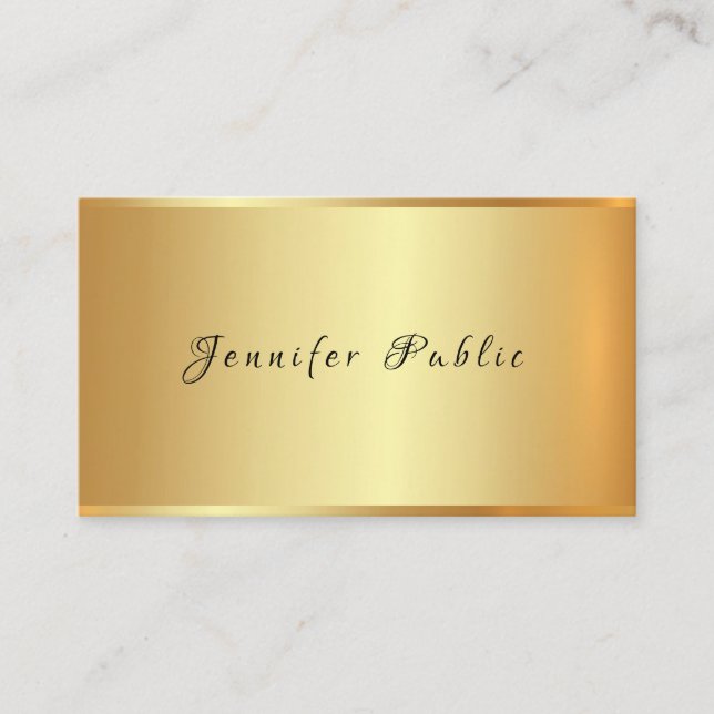 Carte De Visite Manuscrit professionnel de main de plaine d'or de (Devant)