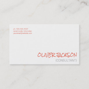 Carte De Visite Manuscrite Minimaliste