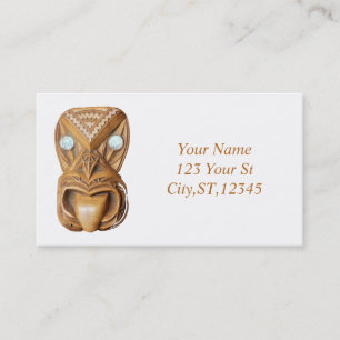 Carte De Visite Maori sculptée Tiki Face Thunder_Cove