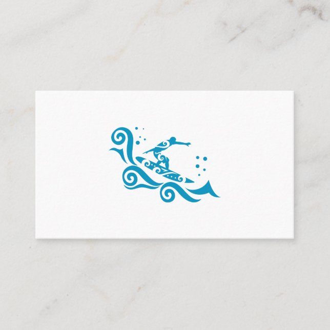Carte De Visite Maori Surfer Avec Vagues Idée Cadeau (Devant)
