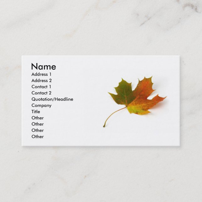 Carte de visite Maple Leaf (Devant)