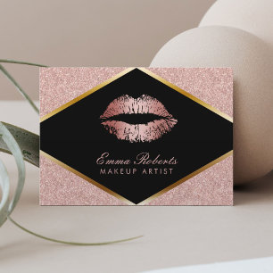 Carte De Visite Maquillage Artiste Beauté Salon Lèvres Rose Partie