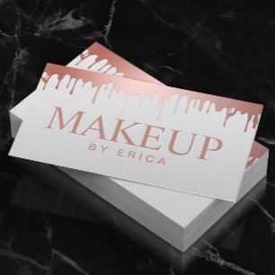Carte De Visite Maquillage Artiste Beauté Salon Rose Gold Drives