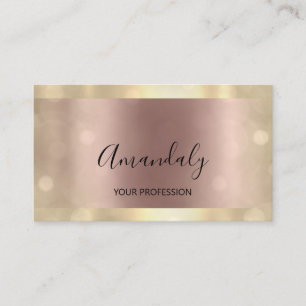 Carte De Visite Maquillage Artiste Beauty Influencer Rose Gold