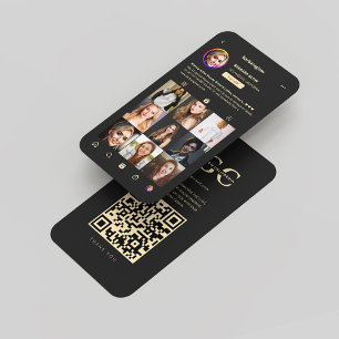 Carte De Visite Maquillage Artiste Black Instagram Grille Moderne