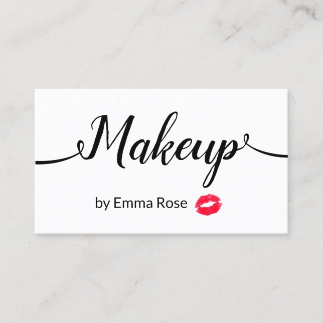 Carte De Visite Maquillage Artiste Calligraphie manuscrite Script  (Devant)