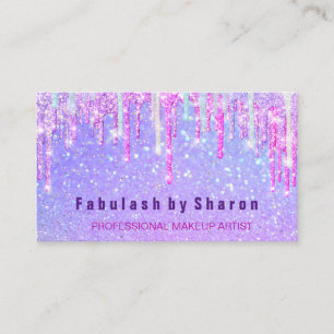 Carte De Visite Maquillage Artiste Coiffeur Holographe rose Unicor