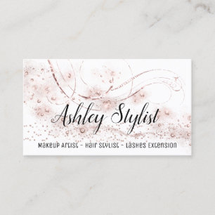 Carte De Visite Maquillage Artiste Coiffure Salon Lash Rose Crysta