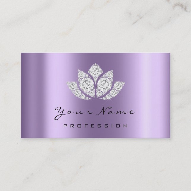 Carte De Visite Maquillage Artiste Crystal Diamond Lotus Violet vi (Devant)