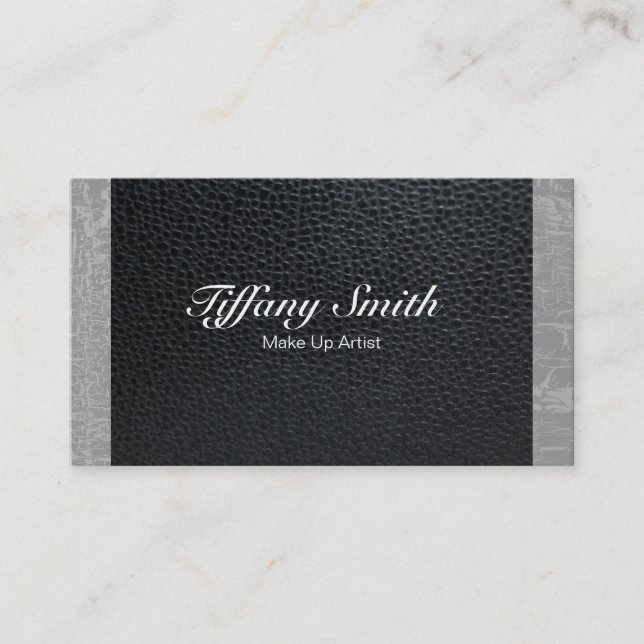 Carte De Visite Maquillage Artiste / Cuir / Texture grise (Devant)