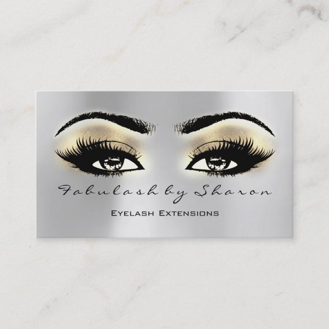 Carte De Visite Maquillage Artiste Eyebrow Lashes Extension Or Bro (Devant)