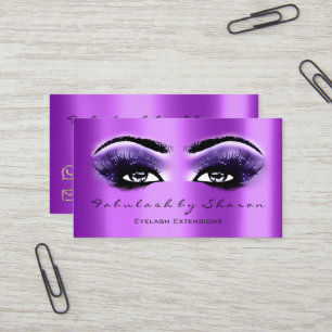 Carte De Visite Maquillage Artiste Eyebrow Lashes Extension Purple
