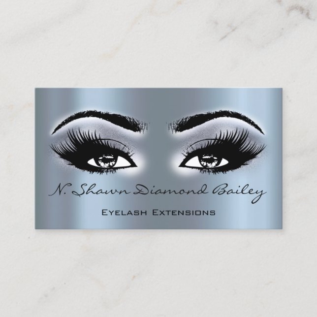 Carte De Visite Maquillage Artiste Eyelash Extension Smoky Blue El (Devant)