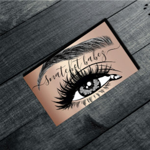 Carte De Visite Maquillage Artiste Eyelash Hair Brows QR Code Rose
