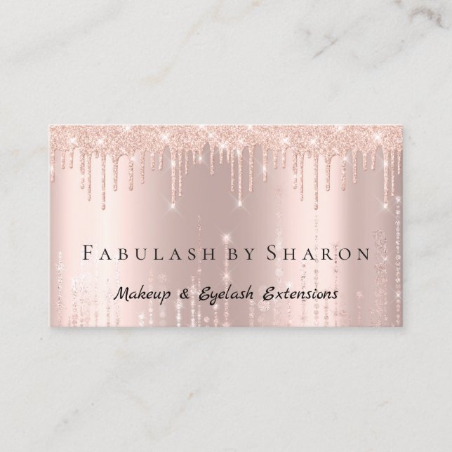 Carte De Visite Maquillage Artiste Eyelash Lashes Rose Lux (Devant)