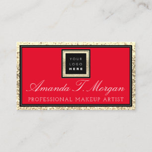 Carte De Visite Maquillage Artiste Eyelash Logo de l'événement Red