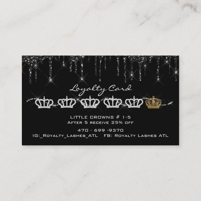 Carte De Visite Maquillage Artiste Eyelashes Extension Black Drive (Dos)