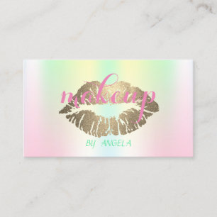Carte De Visite Maquillage Artiste Glitterie Lièvres Holographique
