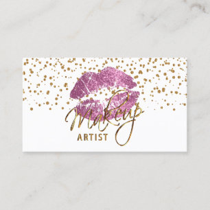 Carte De Visite Maquillage Artiste Gold Confetti Dots & So Rose Li