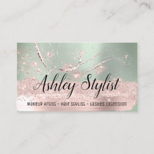 Carte De Visite Maquillage Artiste Hair Salon Extension Lash Rose