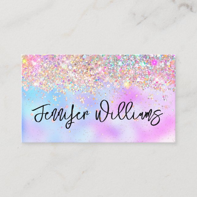 Carte De Visite Maquillage Artiste Holographique Opale Parties sci (Devant)