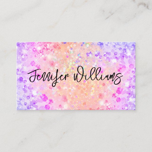 Carte De Visite Maquillage Artiste Holographique Purple Parties sc (Devant)