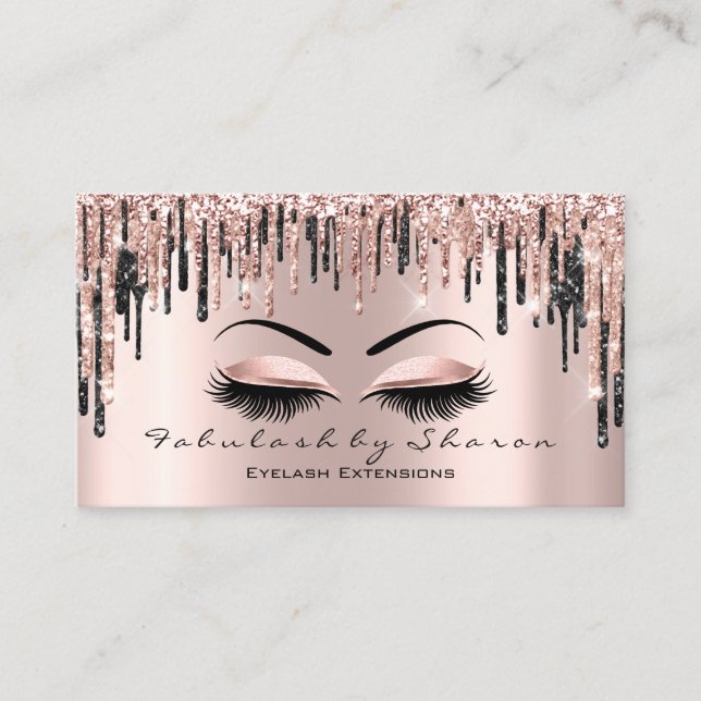 Carte De Visite Maquillage Artiste Lash de coeur Parties scintilla (Devant)