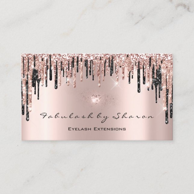 Carte De Visite Maquillage Artiste Lash de coeur Parties scintilla (Devant)