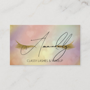 Carte De Visite Maquillage Artiste Lash QR LOGO Microblade Gold Ro