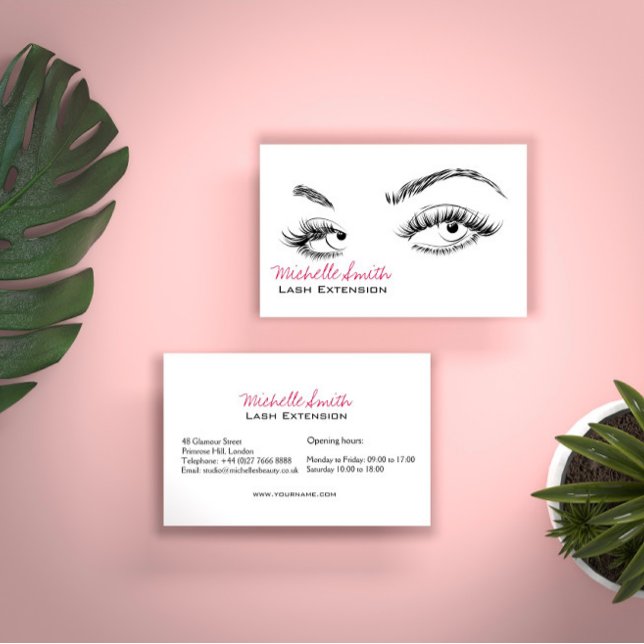 Carte De Visite Maquillage Artiste Lashes Brosses Noir et Blanc Si (Créateur téléchargé)