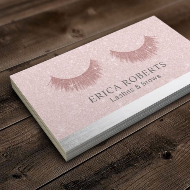 Carte De Visite Maquillage Artiste Lashes & Brow Salon Blush Rose  (Créateur téléchargé)